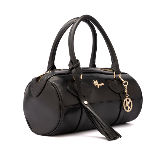 MOSVARTI Bolso Dama Cilindrico 100% Piel Mod duffle Praga  (Pull up Negra)