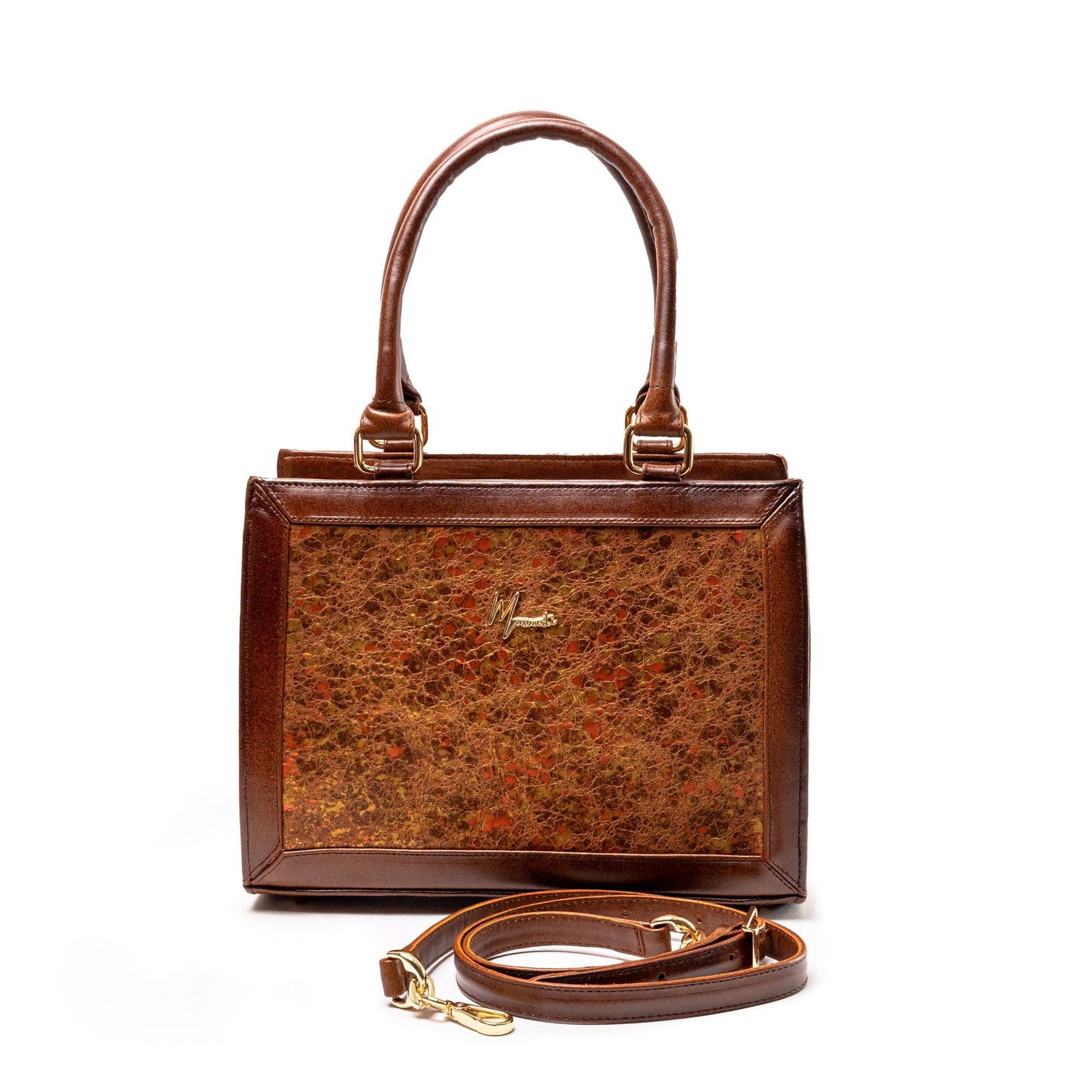 MOSVARTI Bolso Estilo Birkin Bovino krakelado Naranja  Mod. Manhattan