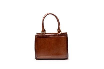 MOSVARTI Bolso Estilo Birkin Bovino krakelado Naranja  Mod. Manhattan