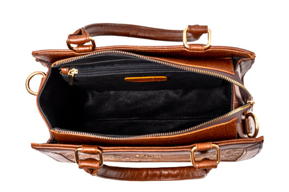 MOSVARTI Bolso Estilo Birkin Bovino krakelado Naranja  Mod. Manhattan