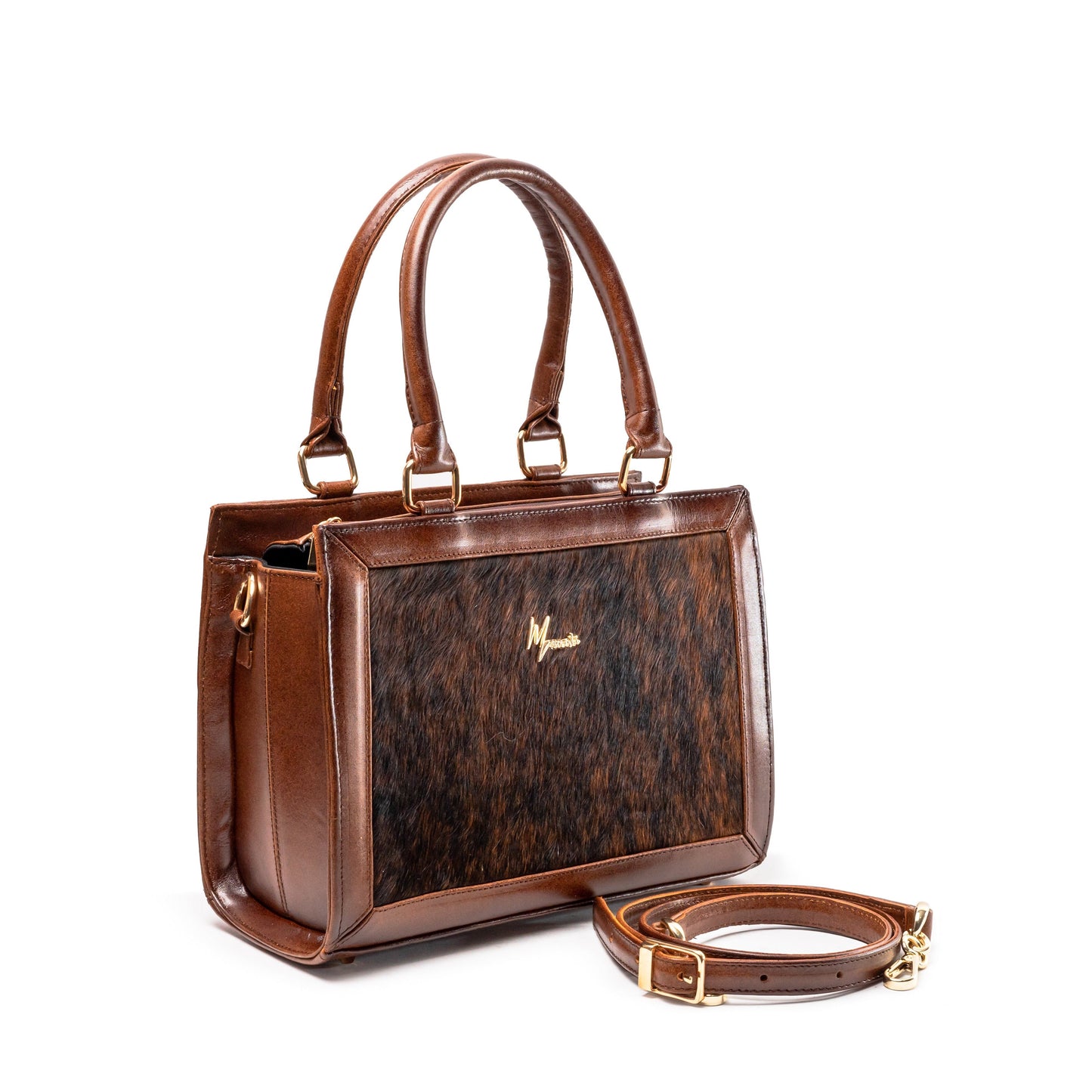 MOSVARTI Bolso Estilo Birkin Bovino pelo Mod. Manhattan ( Atigrado café)