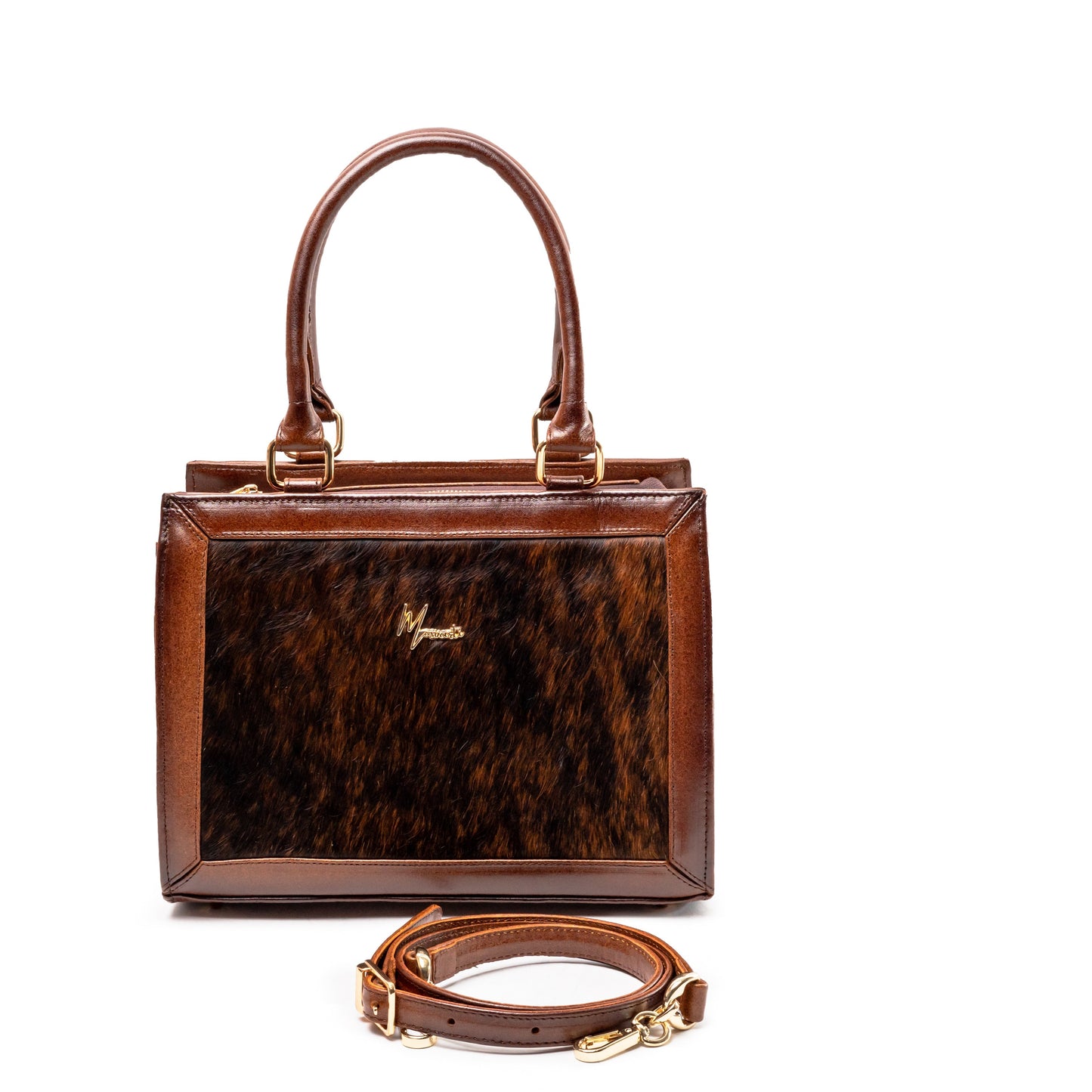 MOSVARTI Bolso Estilo Birkin Bovino pelo Mod. Manhattan ( Atigrado café)