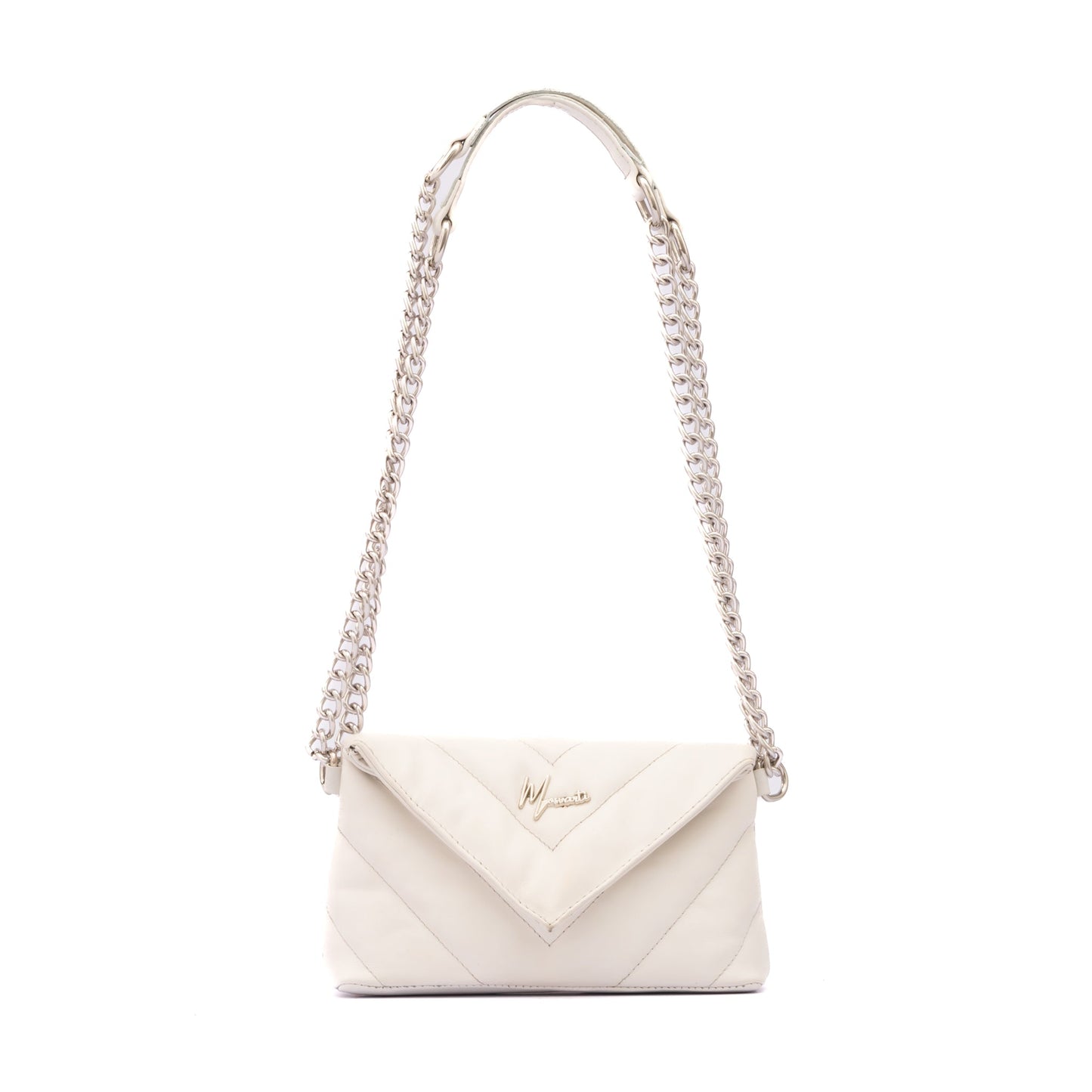 MOSVARTI Bolsos, billeteras y estuches Bolso de hombro cross body Piel genuina acolchado tipo sobre Mod. Italia (Blanco)