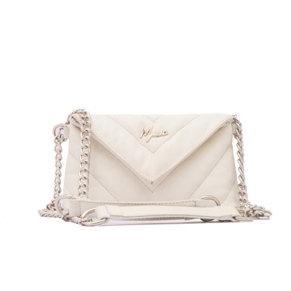 MOSVARTI Bolsos, billeteras y estuches Bolso de hombro cross body Piel genuina acolchado tipo sobre Mod. Italia (Blanco)