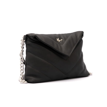 MOSVARTI Bolsos, billeteras y estuches Bolso de hombro cross body Piel genuina acolchado tipo sobre Mod. Italia (Negro)