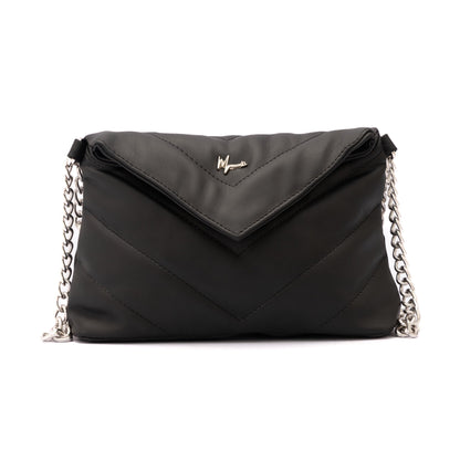 MOSVARTI Bolsos, billeteras y estuches Bolso de hombro cross body Piel genuina acolchado tipo sobre Mod. Italia (Negro)