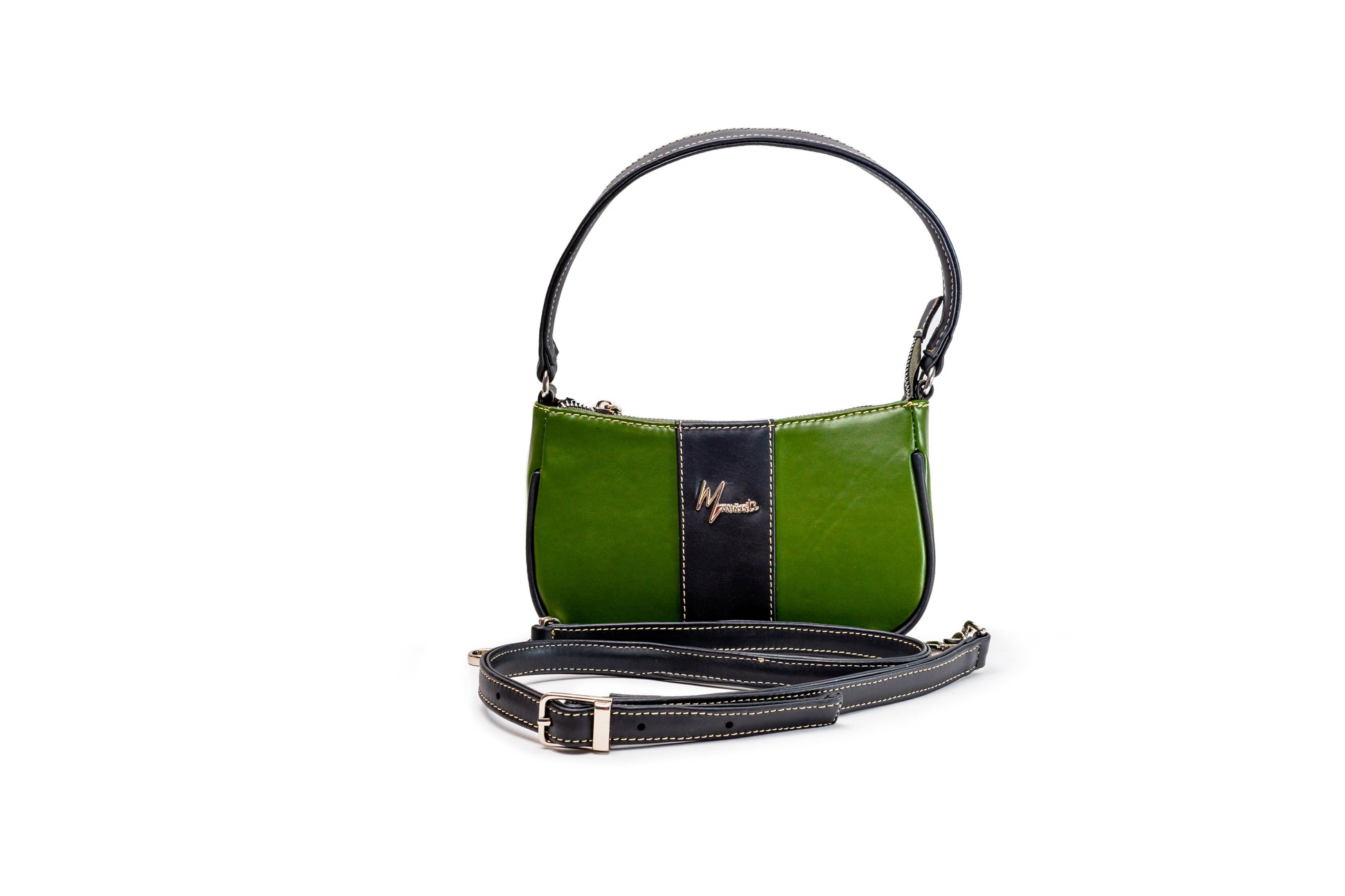 MOSVARTI Bolsos, billeteras y estuches Bolso mod aranza Piel de nopal verde/ Negro