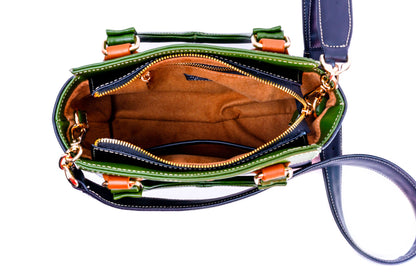 MOSVARTI Bolsos, billeteras y estuches Bolso mod Brbara Piel de nopal verde/ Negro