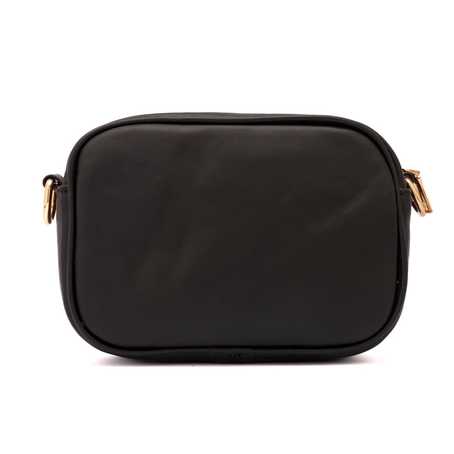 MOSVARTI Bolsos Bolso crossbody piel con Detalle de pelo Bovino Mod Palermo (Negro)