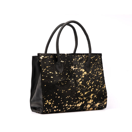 MOSVARTI Bolsos Bolso Dama pelo Res vacuno con folia Oro  Mod. Texas