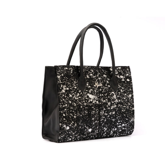 MOSVARTI Bolsos Bolso Dama pelo Res vacuno con folia plata  Mod. Texas