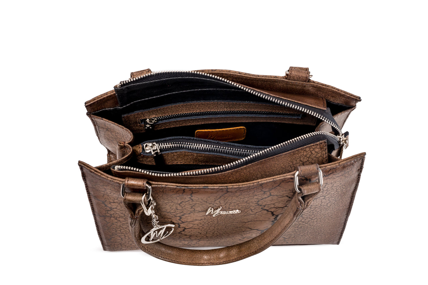 MOSVARTI Bolsos Bolso Modelo Birkin Sensations Grietas Café