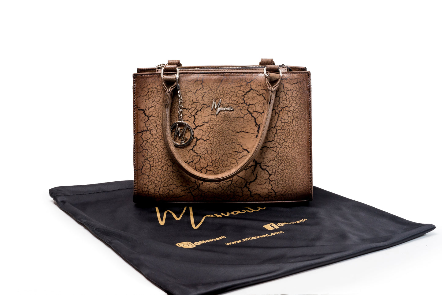 MOSVARTI Bolsos Bolso Modelo Birkin Sensations Grietas Café