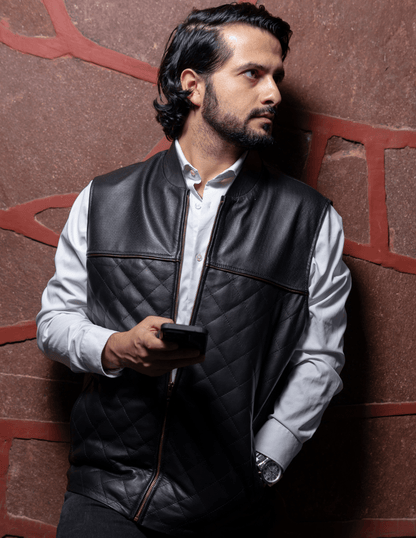 MOSVARTI chaleco Chaleco bordado Moderno y Elegante Mod Zeus (Negro)