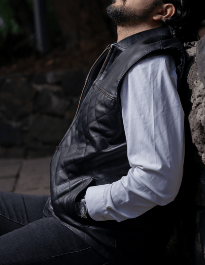 MOSVARTI chaleco Chaleco bordado Moderno y Elegante Mod Zeus (Negro)