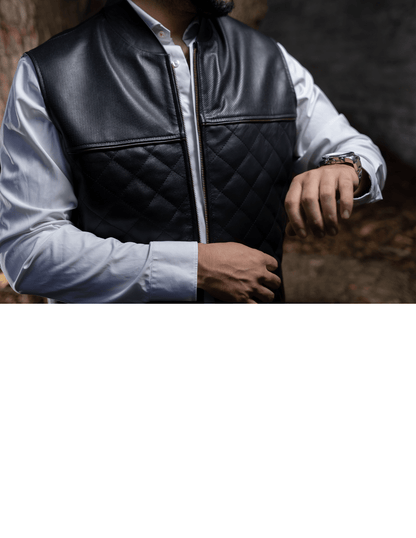 MOSVARTI chaleco Chaleco bordado Moderno y Elegante Mod Zeus (Negro)