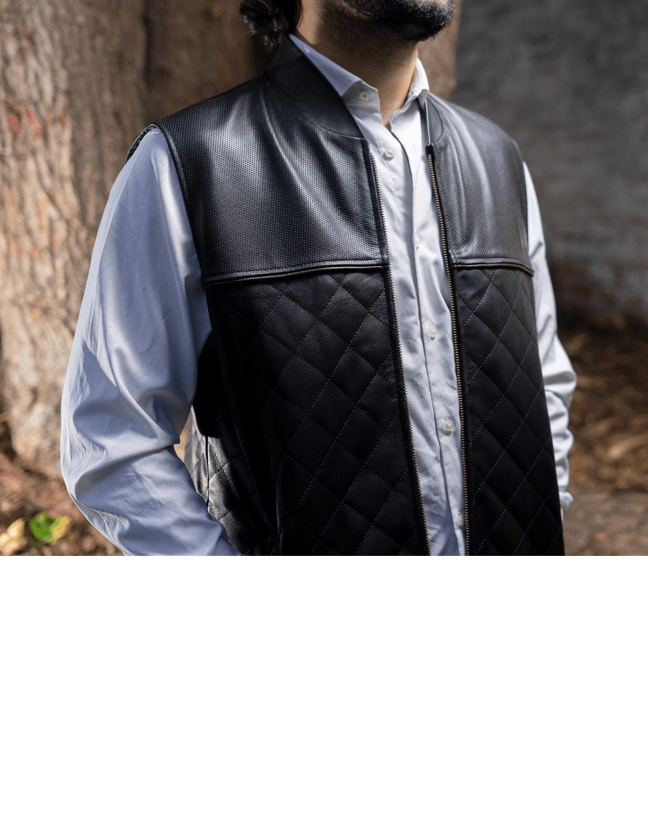 MOSVARTI chaleco Chaleco bordado Moderno y Elegante Mod Zeus (Negro)