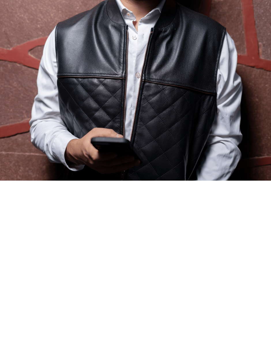 MOSVARTI chaleco Chaleco bordado Moderno y Elegante Mod Zeus (Negro)