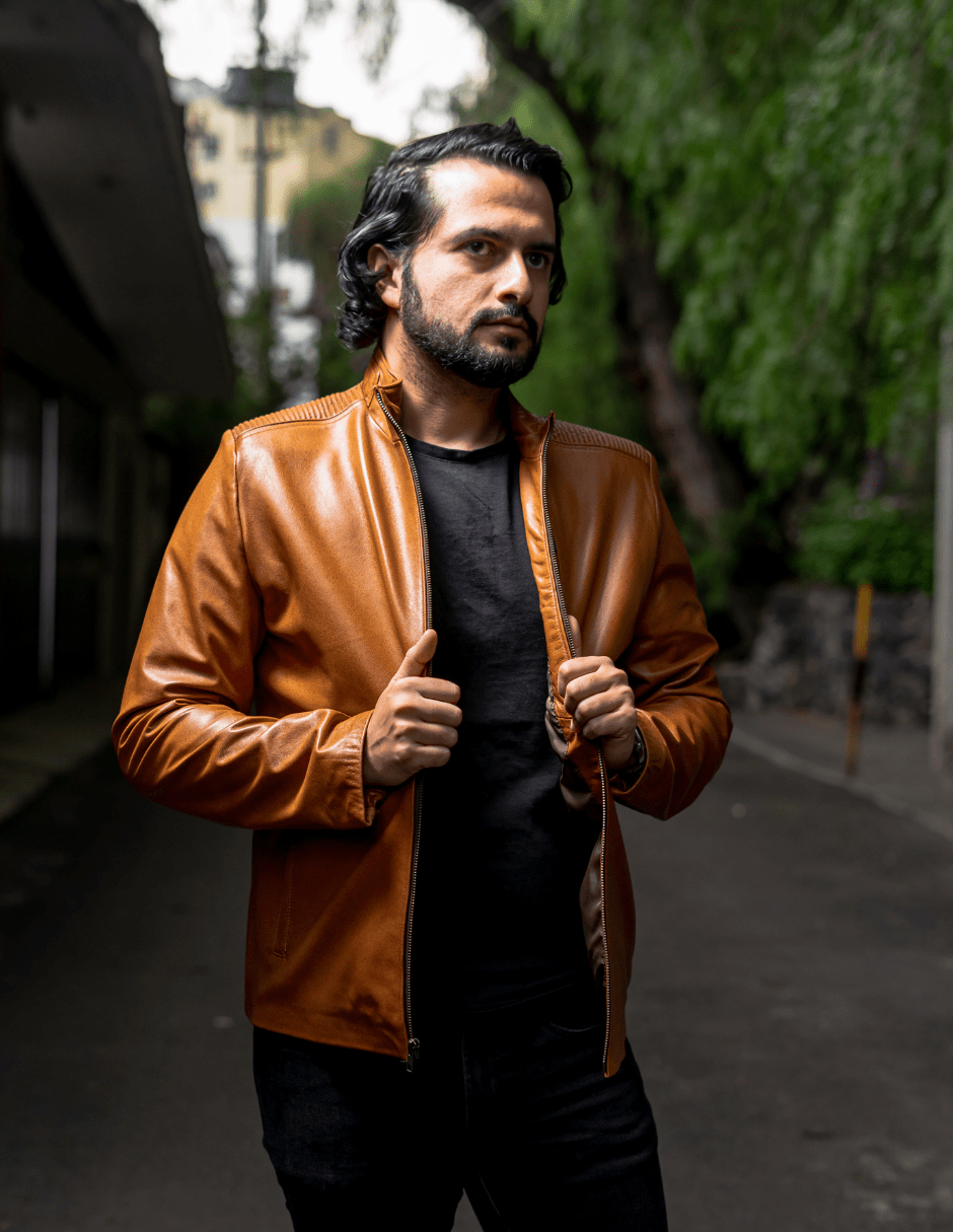 MOSVARTI chamarra chamarra modelo Ares color miel