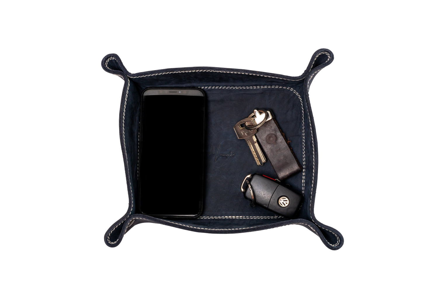 MOSVARTI guarda llaves Organizador de Cuero ó Guarda llaves (CRAZY AZUL)