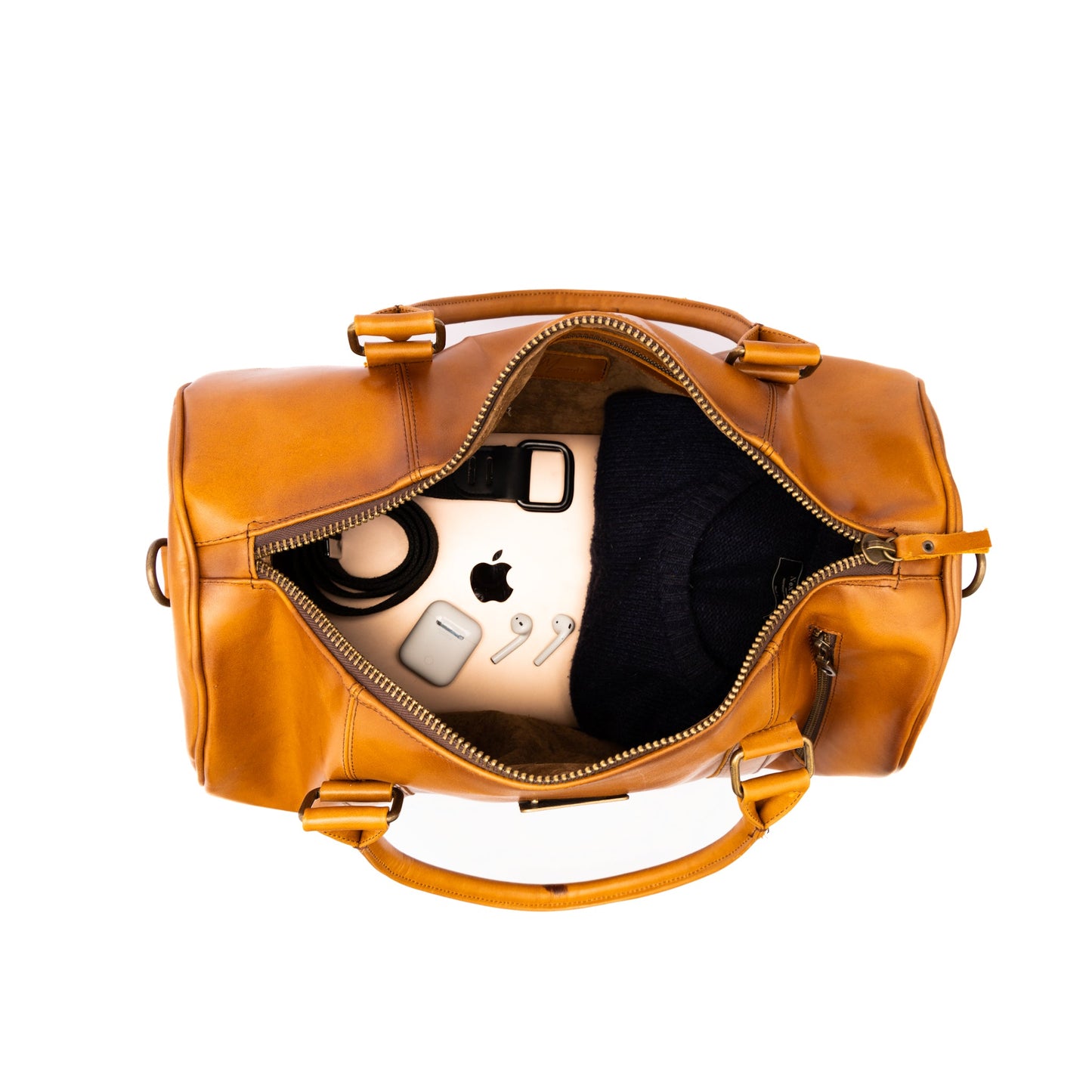 MOSVARTI Maletas Maleta Piel Genuina Mod. Duffle London Gym (Pull up Crazy Miel )