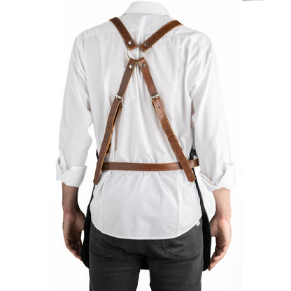 Mosvarti MANDIL DE PIEL Mandil Mixologo Bartender Parrillero (Pull roble)