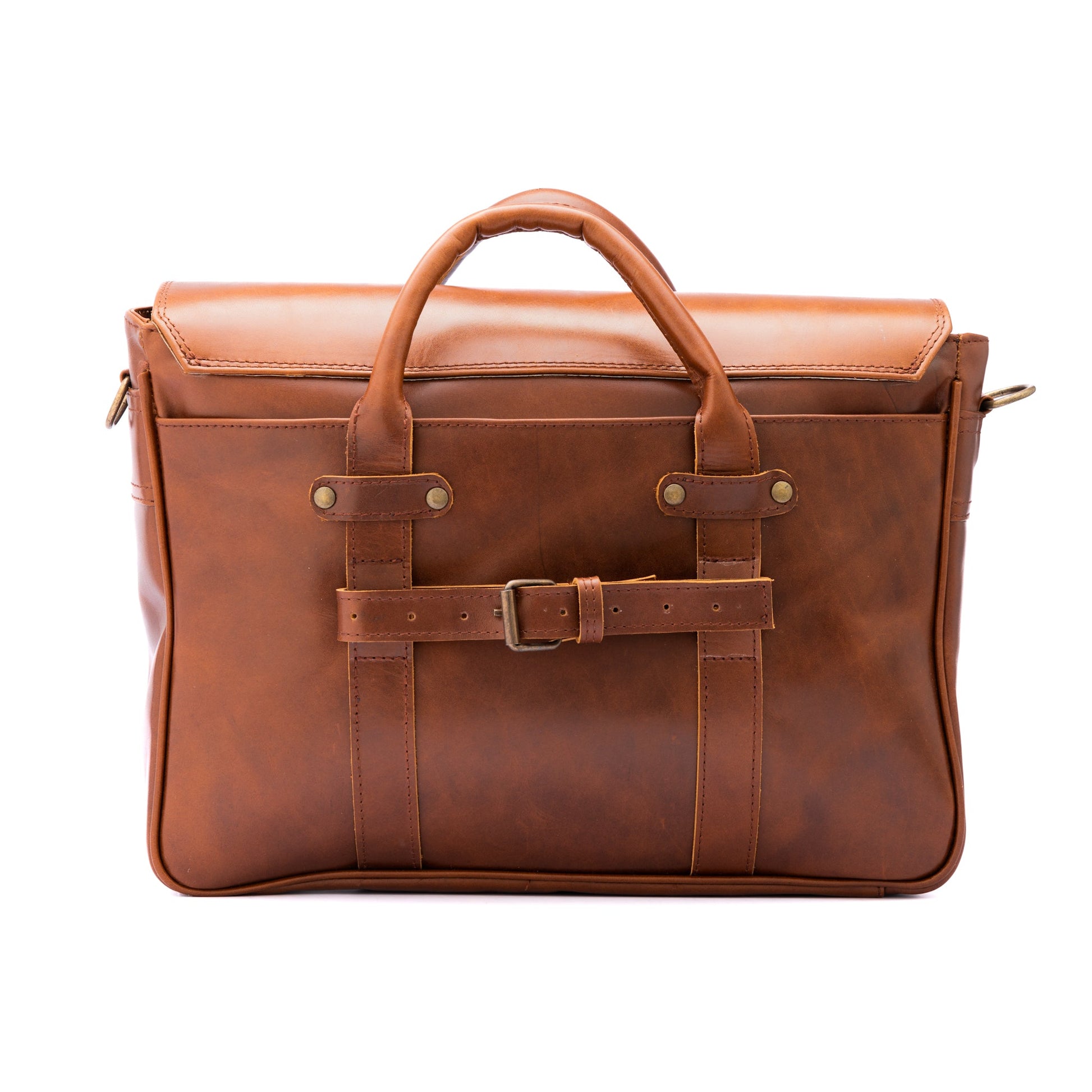 MOSVARTI Portafolios Maletin 100% Cuero Mod. Beijin ( Pull up Roble )