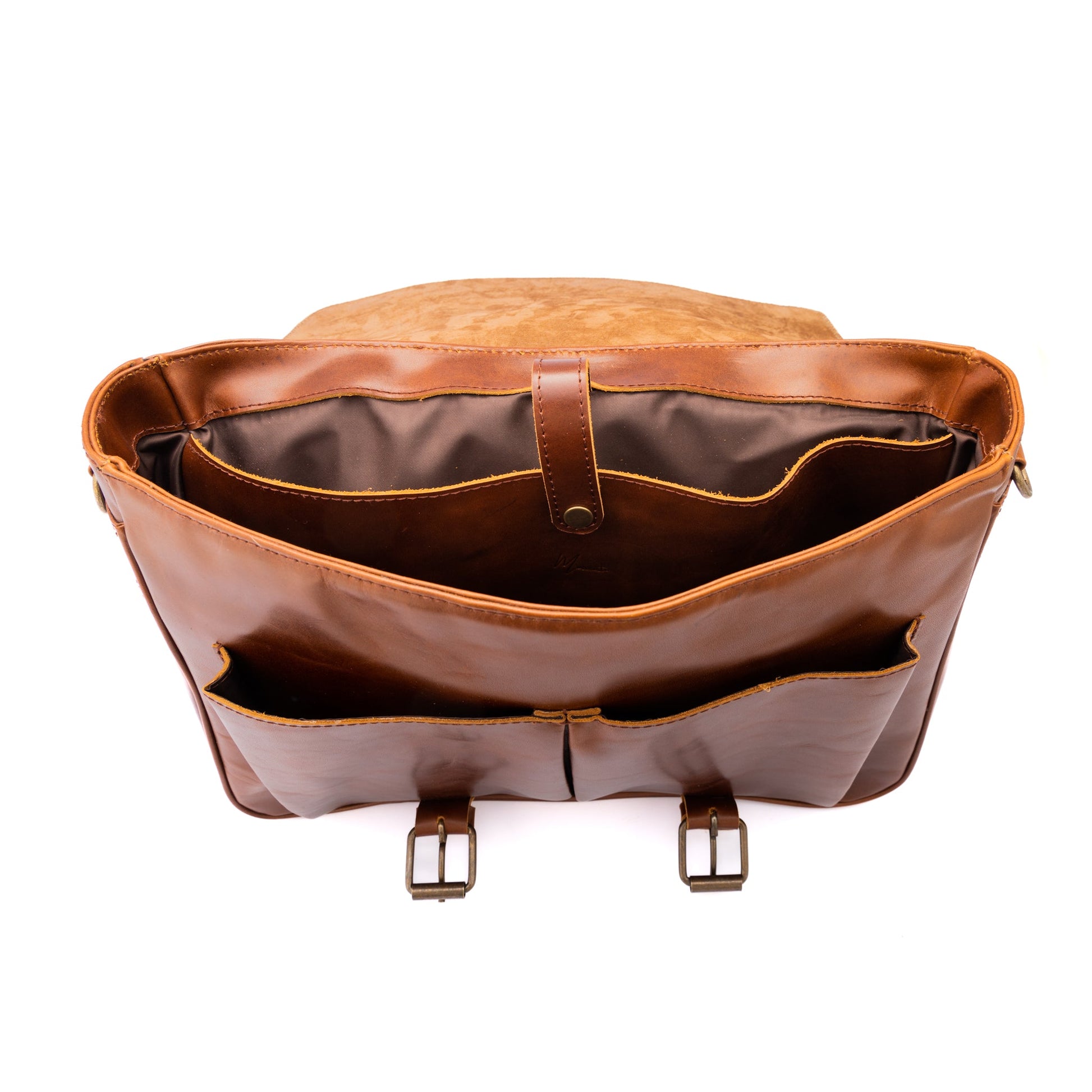 MOSVARTI Portafolios Maletin 100% Cuero Mod. Beijin ( Pull up Roble )