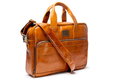 MOSVARTI Portafolios Maletin PORTAFOLIO 100% Cuero Mod. ( Pull up Roble )