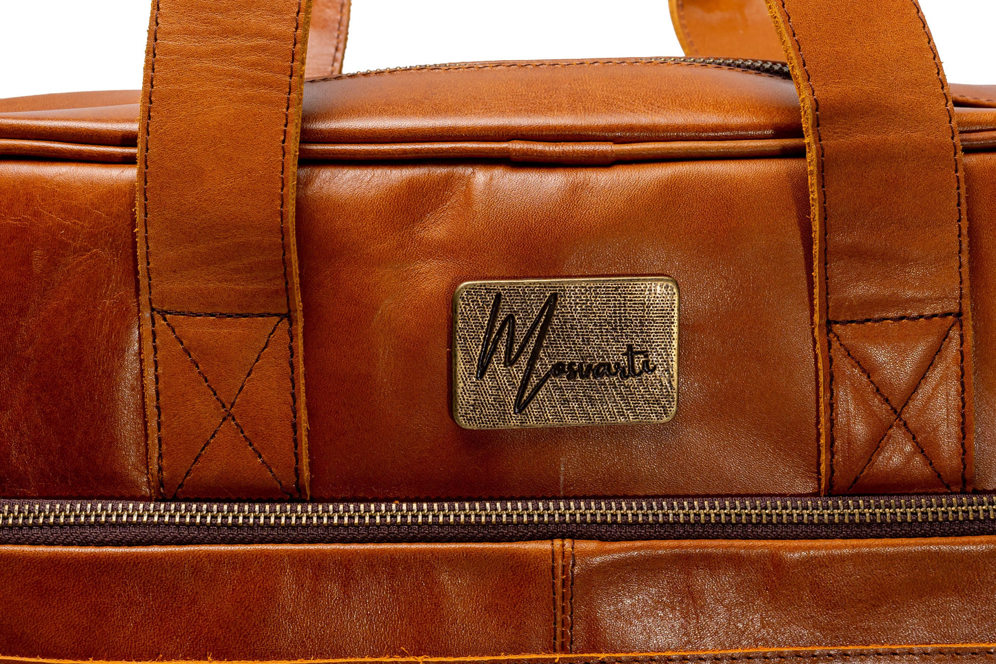 MOSVARTI Portafolios Maletin PORTAFOLIO 100% Cuero Mod. ( Pull up Roble )