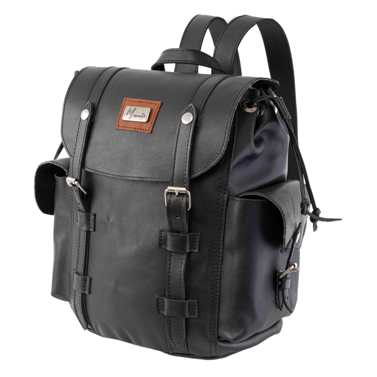 MOSVARTI Backpack Mod. Chicago Urban style cuero (pull up negro )