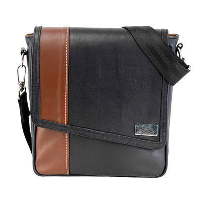 MOSVARTI Bandolera Caballero Mod. Búffalo / Cuero Negro/café