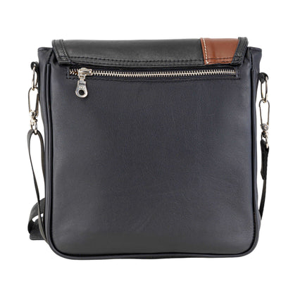 MOSVARTI Bandolera Caballero Mod. Búffalo / Cuero Negro/café