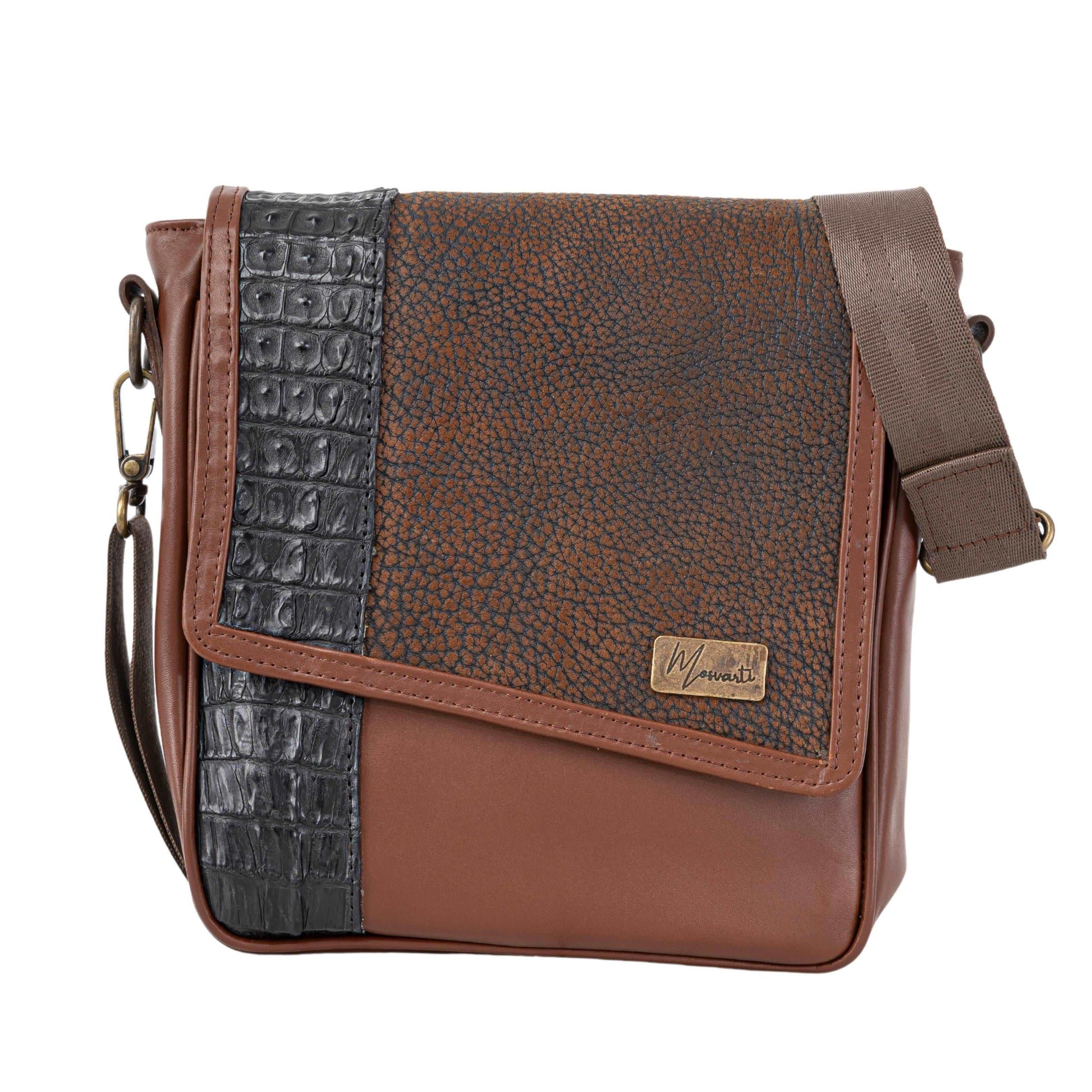 MOSVARTI Bandolera Caballero Mod. Búffalo. Frente Cuello De Toro /cocodrilo fuscus