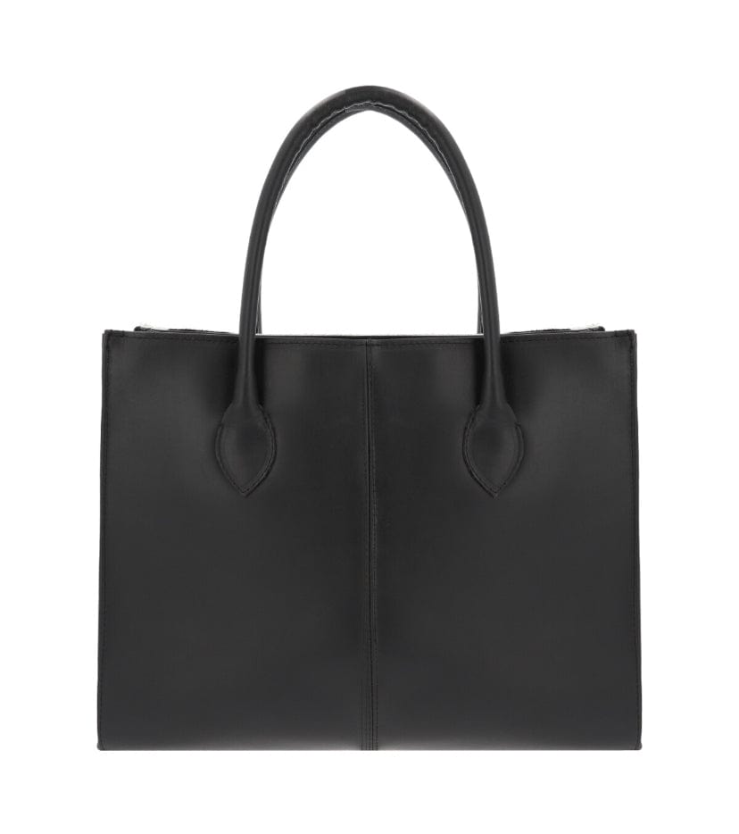 MOSVARTI Bolsa Dama pelo Res vacuno no Nato Elegante y Moderna  Mod. Texas (Negro/Blanco)