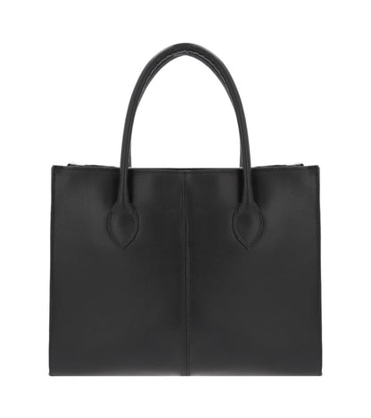 MOSVARTI Bolsa Dama pelo Res vacuno no Nato Elegante y Moderna  Mod. Texas (Negro/Blanco)