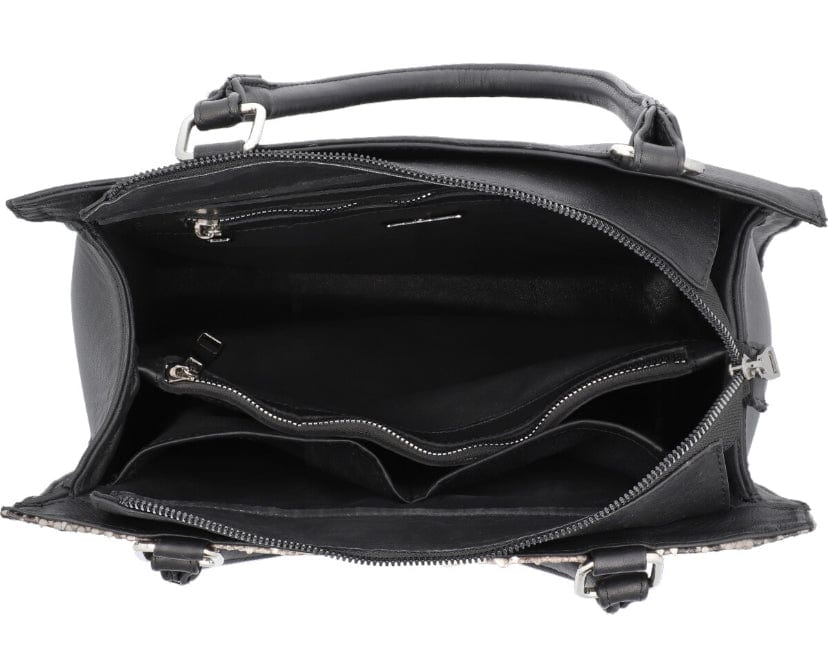 MOSVARTI Bolso Amazonas Damá Pitón Genuino (Natural)