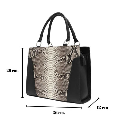 MOSVARTI Bolso Amazonas Damá Pitón Genuino (Natural)