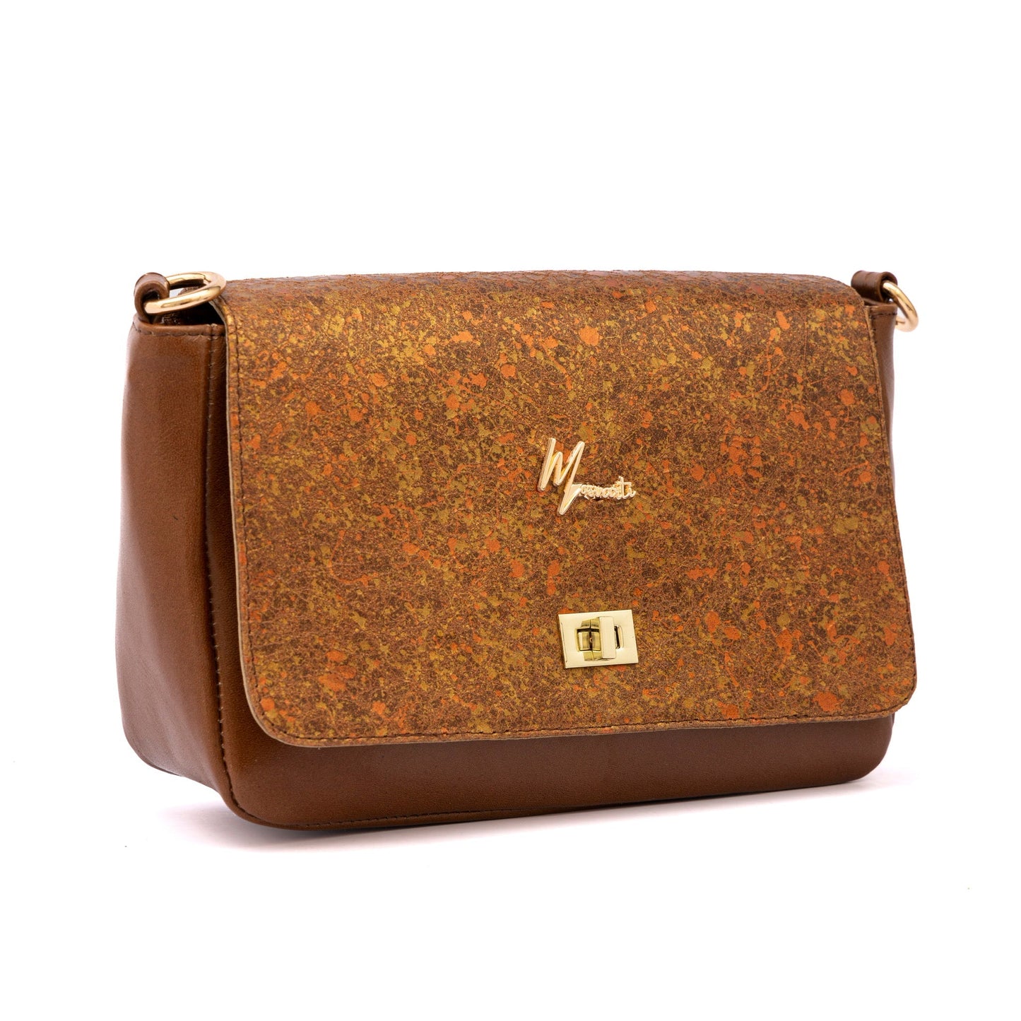 MOSVARTI Bolso Crossbody Piel (Krak Naranja)