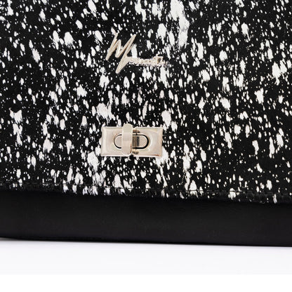 MOSVARTI Bolso Crossbody Piel (Pelo Bovino Manchas Plata)