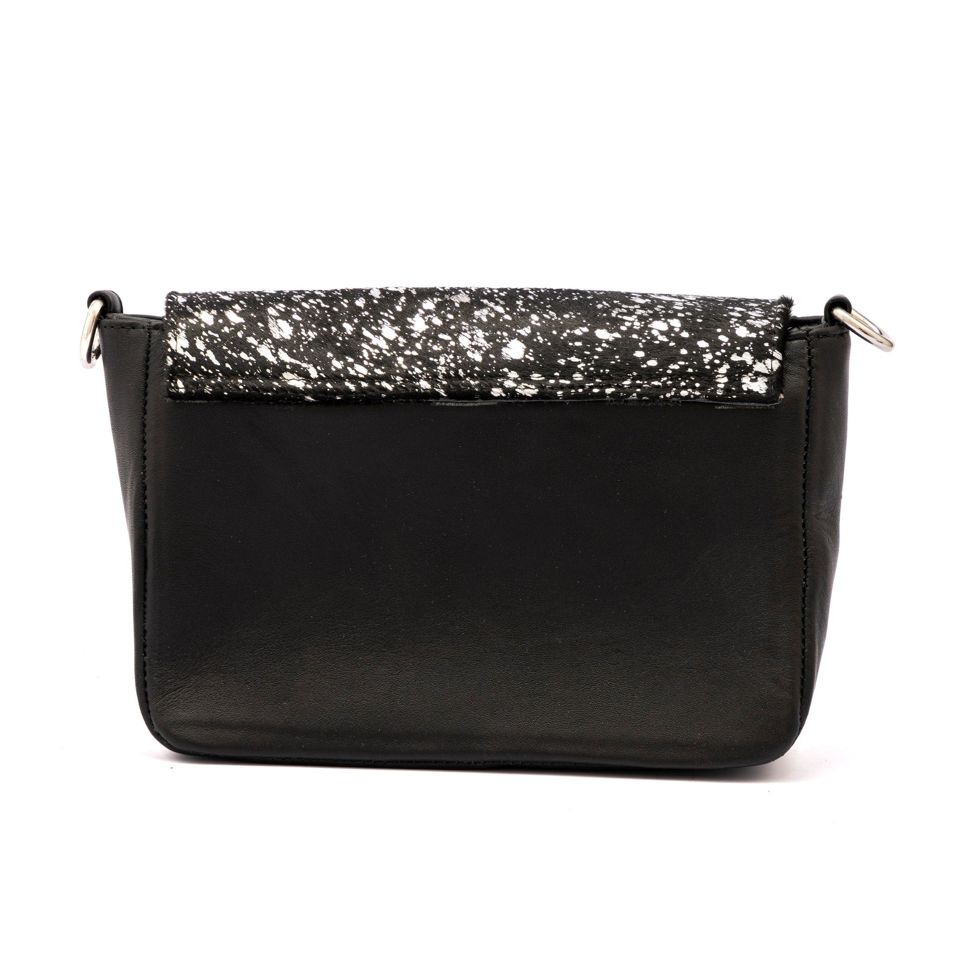MOSVARTI Bolso Crossbody Piel (Pelo Bovino Manchas Plata)