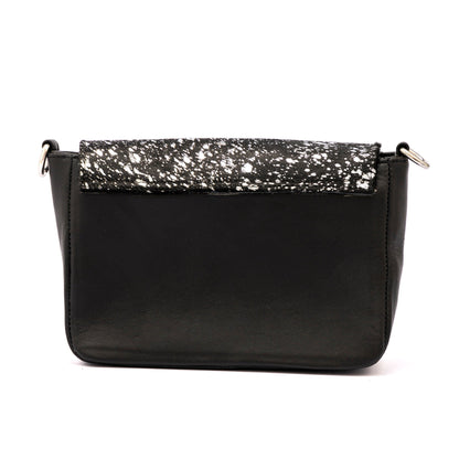 MOSVARTI Bolso Crossbody Piel (Pelo Bovino Manchas Plata)