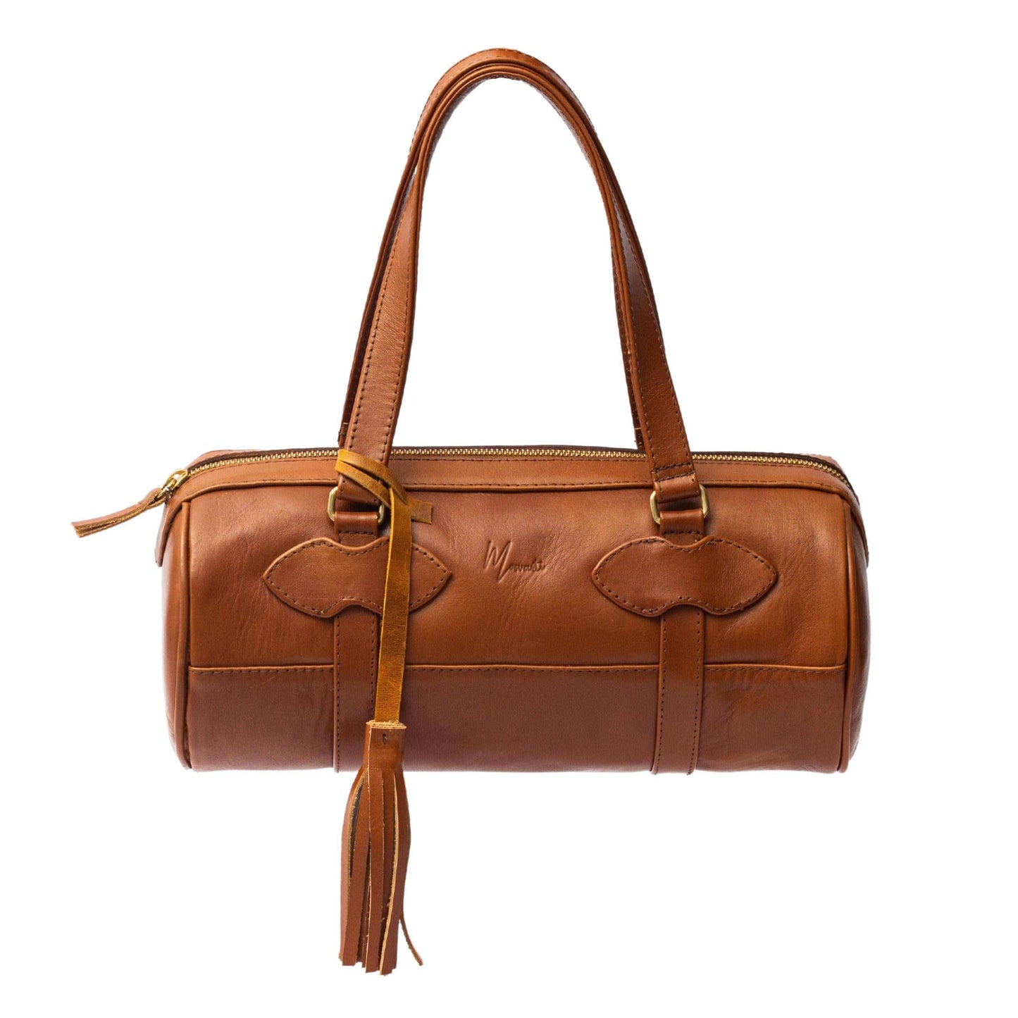 MOSVARTI Bolso Dama Cilindrico 100% Piel Mod duffle Praga  (Pull up Cafe Miel)