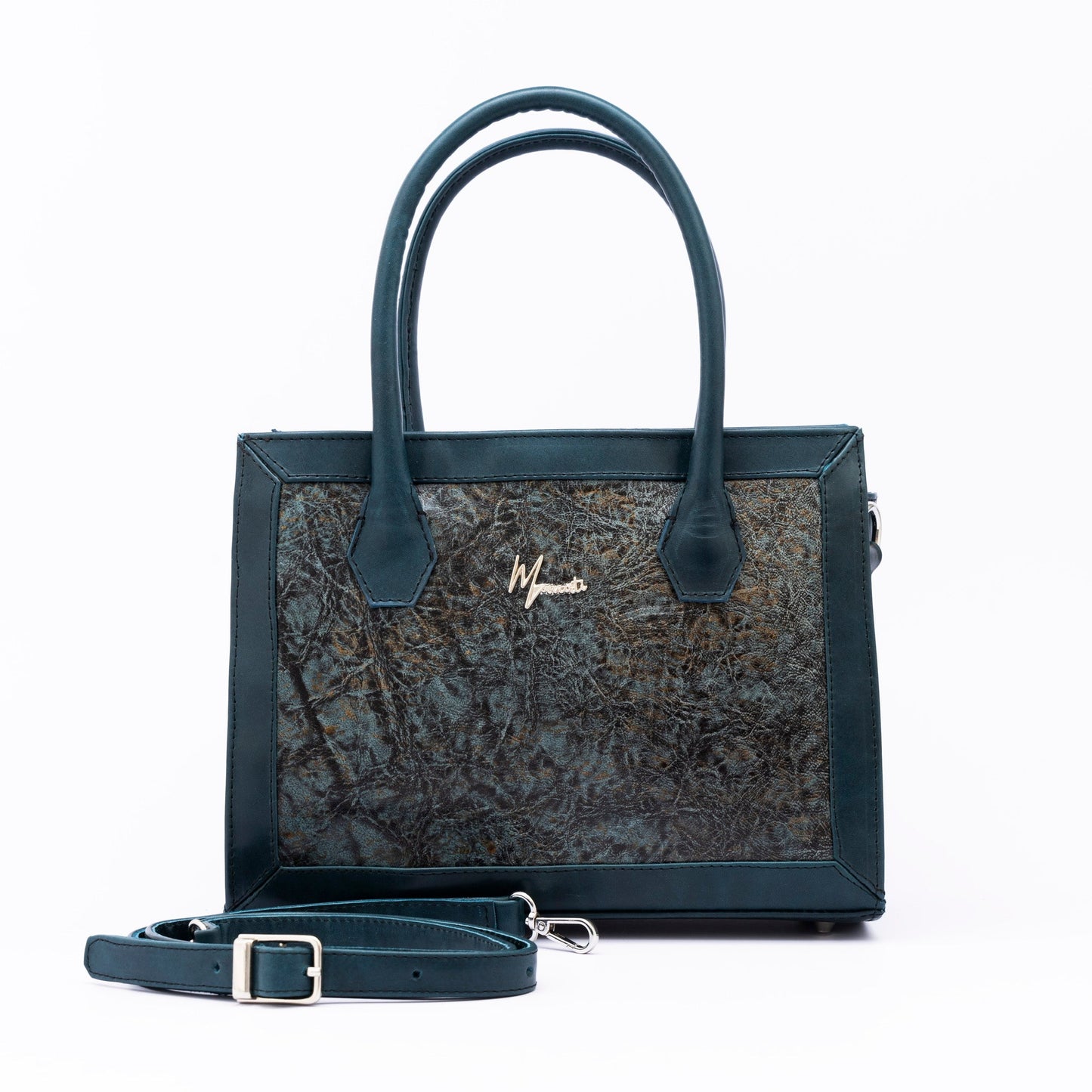 MOSVARTI Bolso Estilo Birkin Bovino krakelado Azul/ Pull Azul  Mod. Manhattan