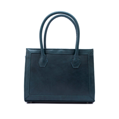 MOSVARTI Bolso Estilo Birkin Bovino krakelado Azul/ Pull Azul  Mod. Manhattan