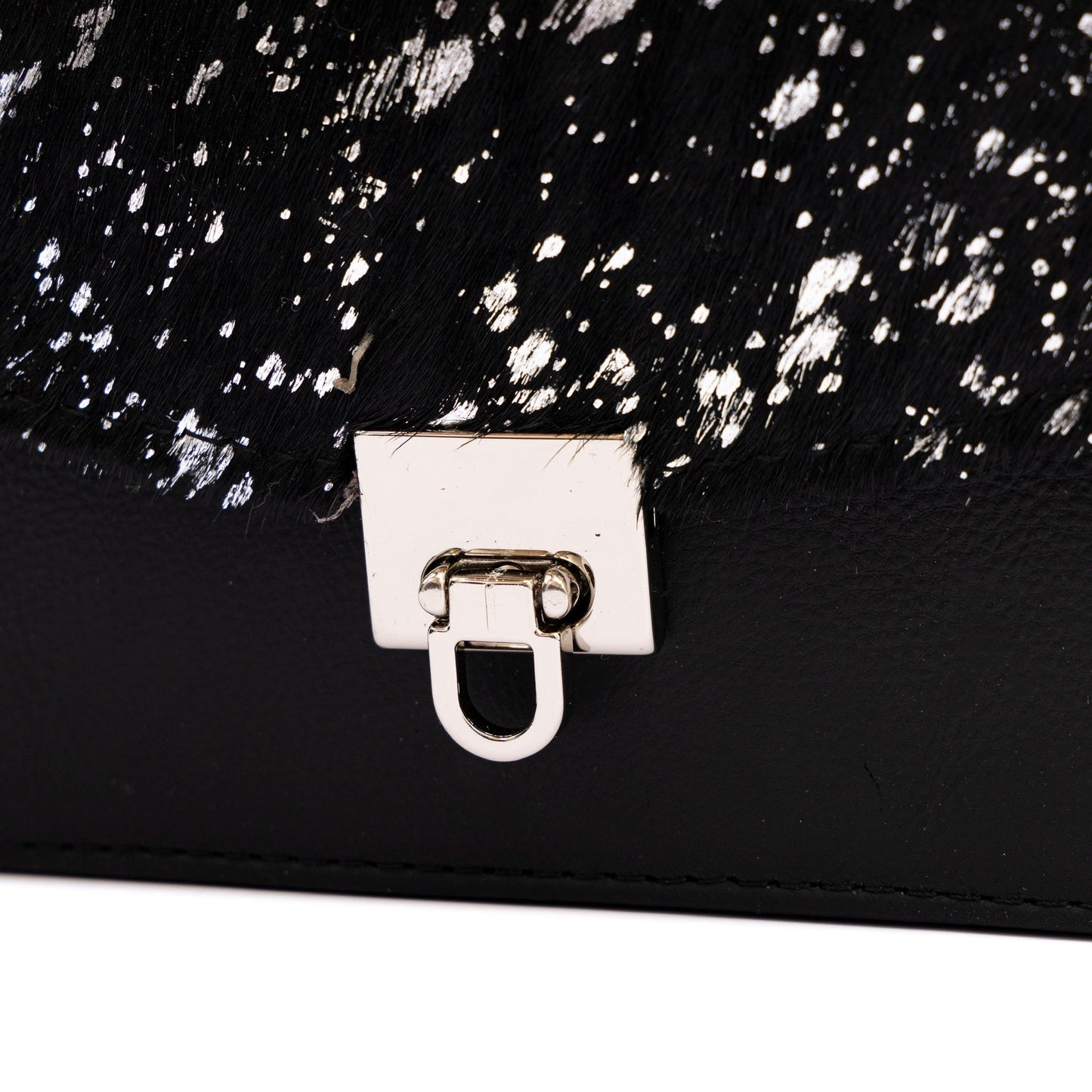 MOSVARTI Bolso estilo Cross body Mod Marruecos (Frente pelo Manchas plata  )