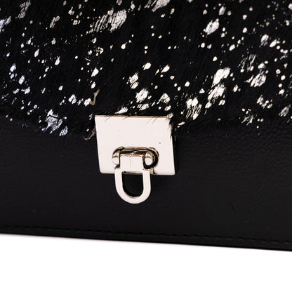 MOSVARTI Bolso estilo Cross body Mod Marruecos (Frente pelo Manchas plata  )