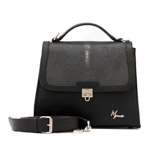 MOSVARTI Bolso Mod Brasil  con Correa  tapa Mnatarraya pulida gris