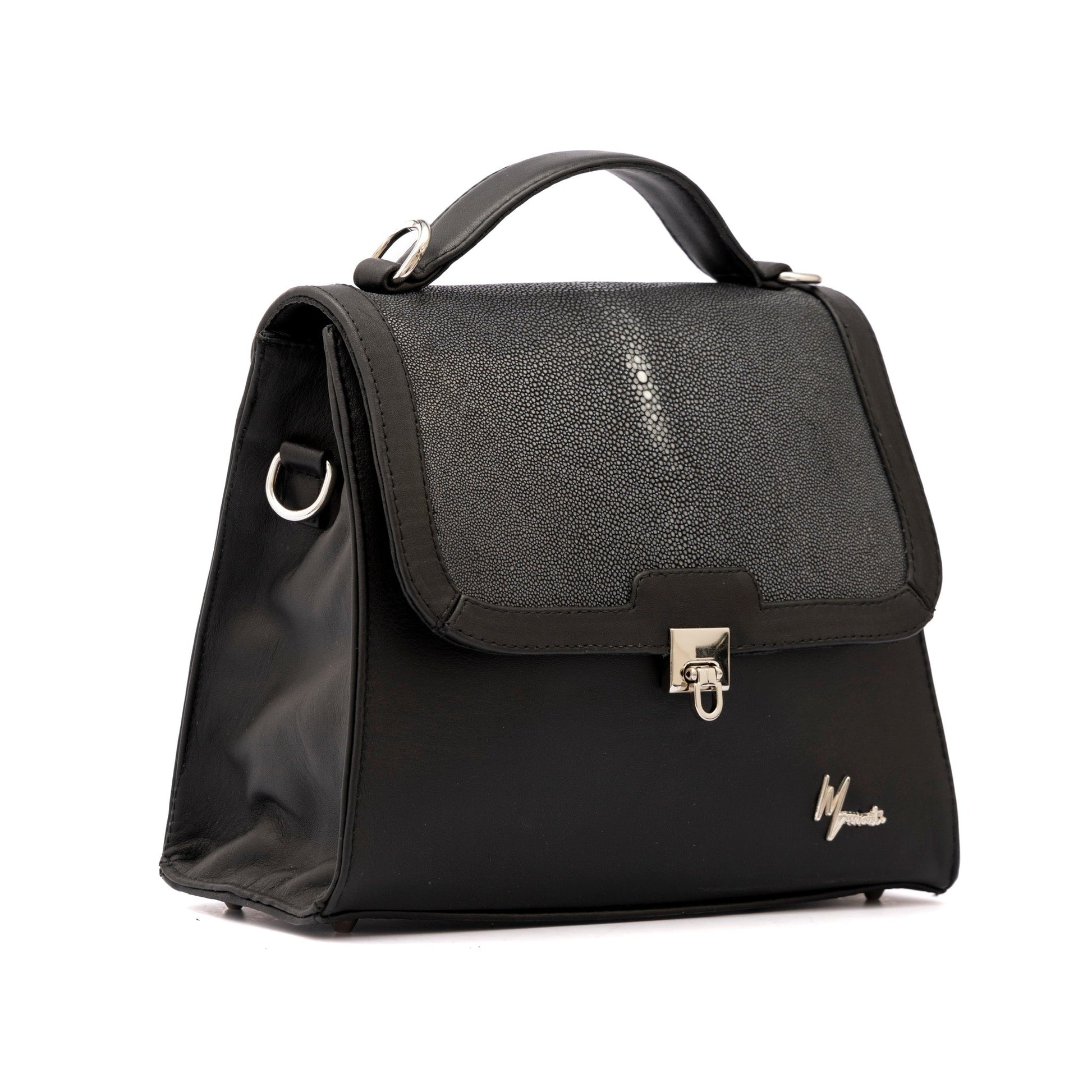 MOSVARTI Bolso Mod Brasil  con Correa  tapa Mnatarraya pulida gris