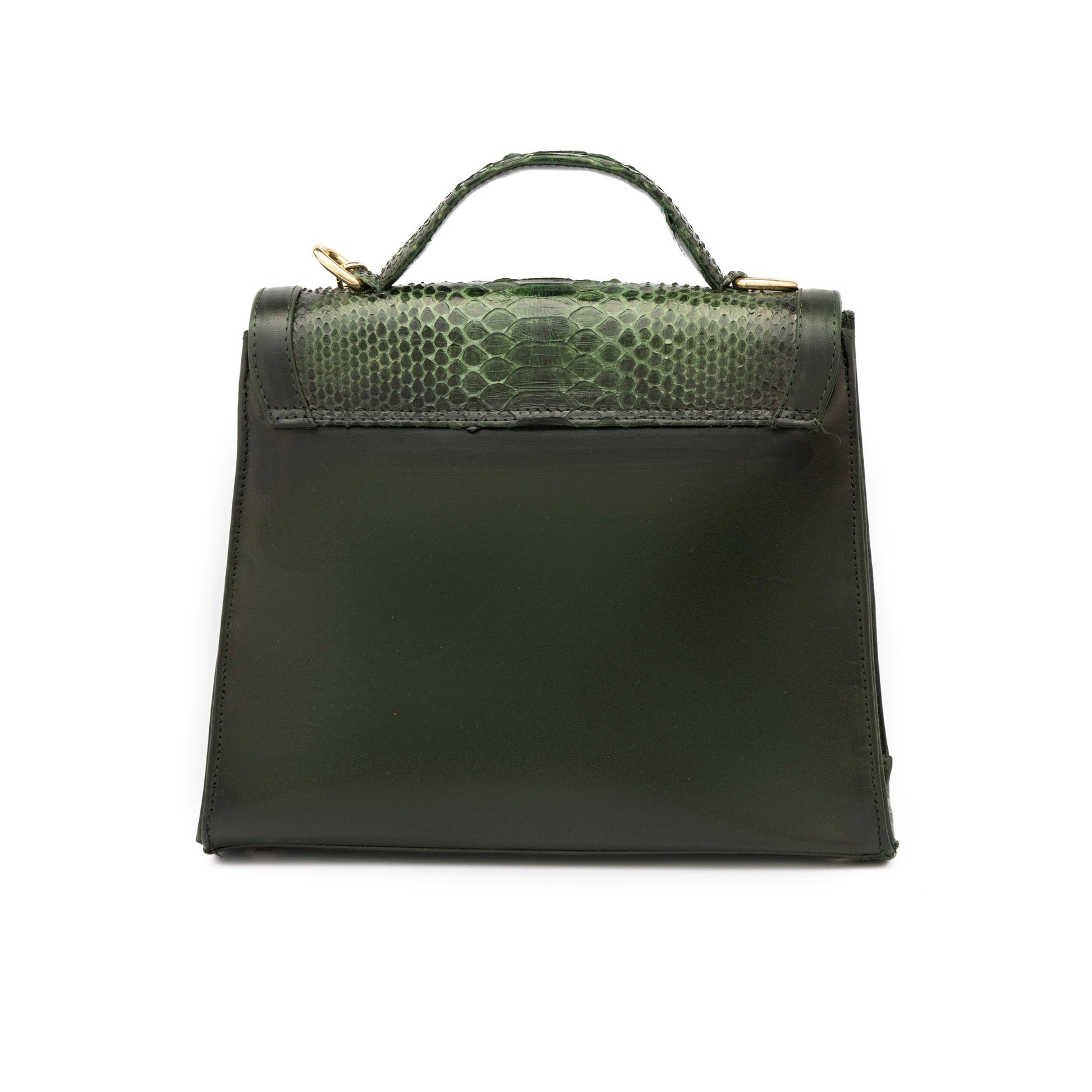 MOSVARTI Bolso Mod Brasil  estilo con Correa  🐍  tapa Verde Genuino